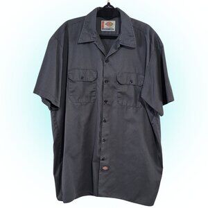 MENS DICKIES CHARCOAL GREY SHORT SLEEVE WORK SHIRT XL